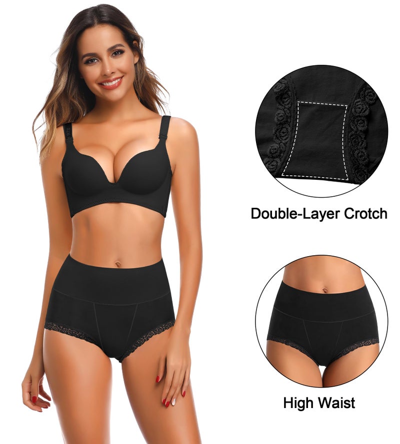 OPIBOO Women's Cotton Underwear Soft Stretch Postpartum Briefs Ladies Tummy Control Comfort Breathable Panties Multipack - Image 5